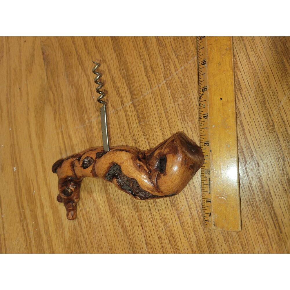 Vintage Driftwood Swiss Winery Caveau Des Vignerons Chexbres Cork Screw - Picture 5 of 7